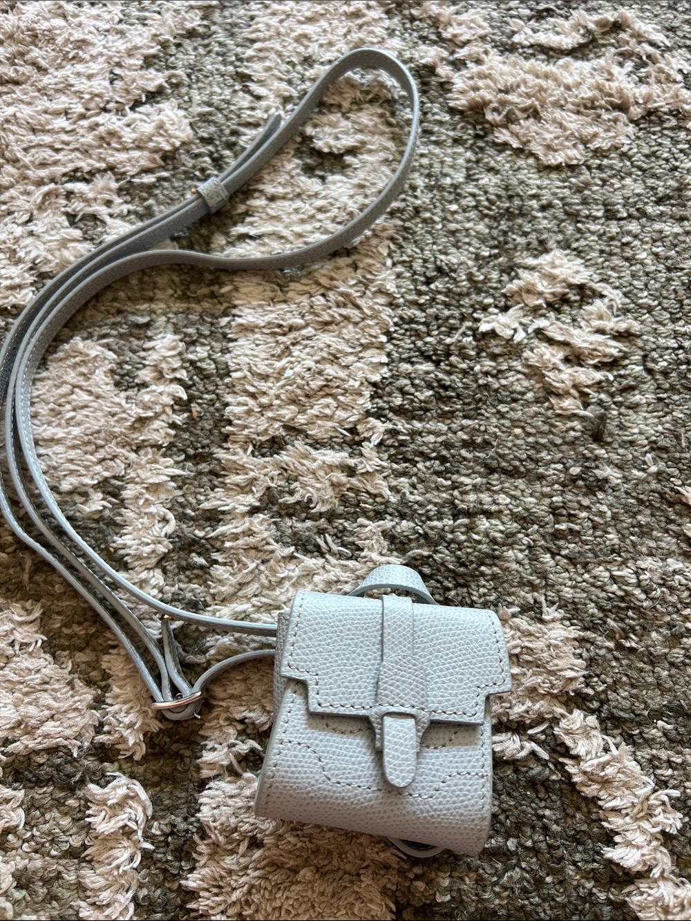 Senreve White Pebbled Leather Mini Crossbody Pouch